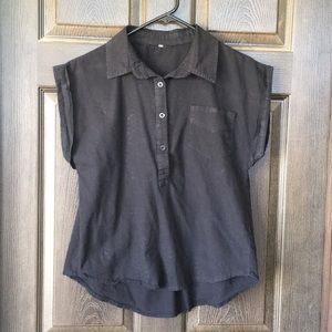 Black short sleeve menswear inspired shirt